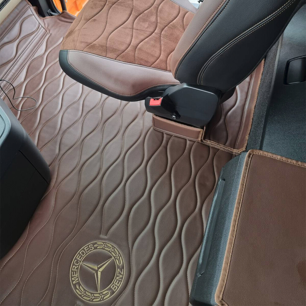 Килимок 3D Екошкіра Mercedes Actros EURO 6 MP4\MP5, коричневий, Килимок 3D Екошкіра Mercedes Actros EURO 6 MP4\MP5, коричневий,