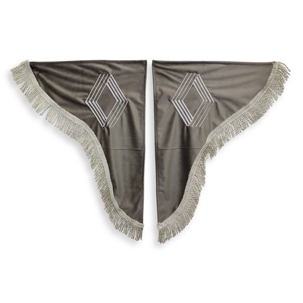 Шторка Велюр "Wave" RENAULT лоб+косинки+спальник сіра Шторка Велюр "Wave" RENAULT лоб+косинки+спальник сіра