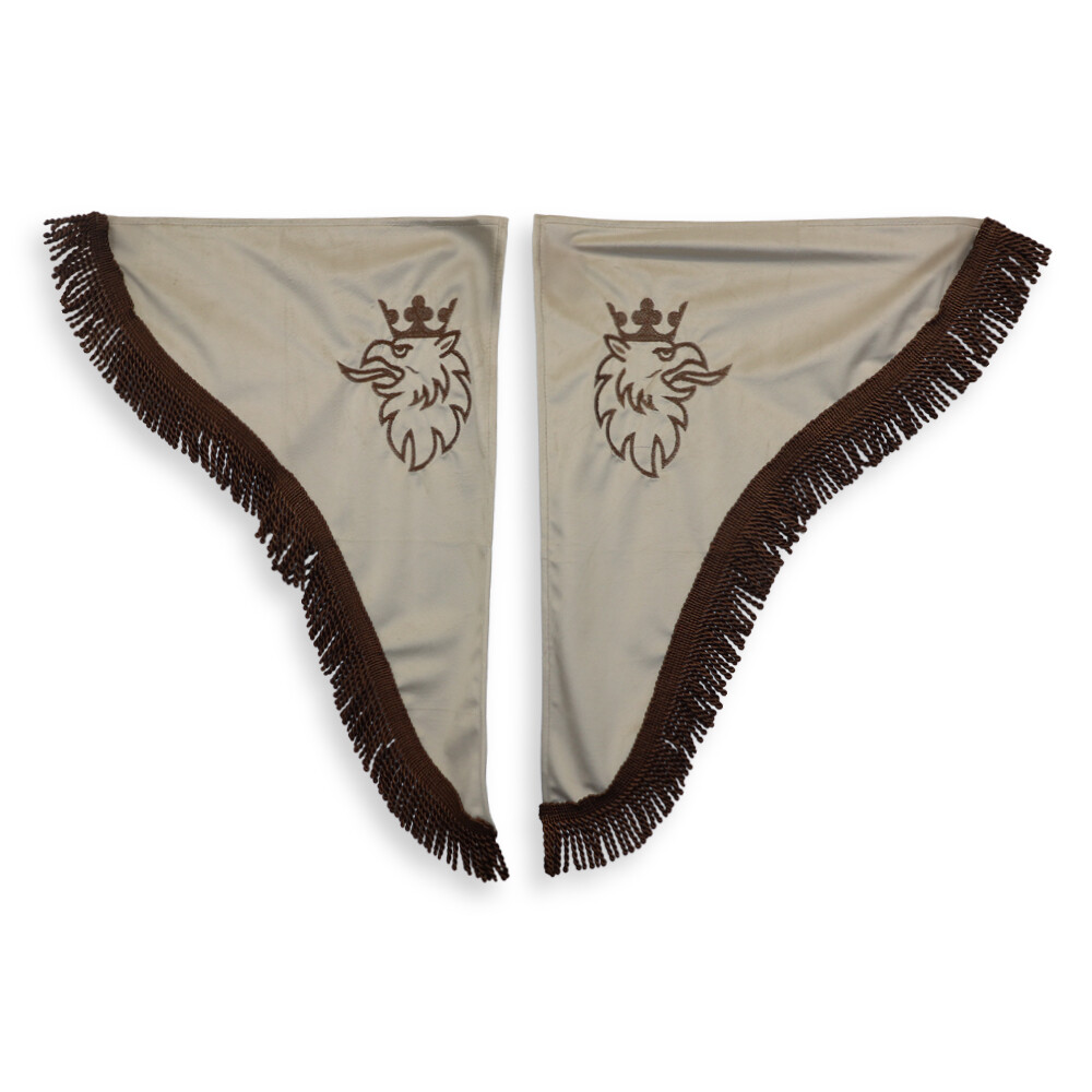 Шторка Велюр "Wave" SCANIA лоб+косинки+спальник бежева Шторка Велюр "Wave" SCANIA лоб+косинки+спальник бежева