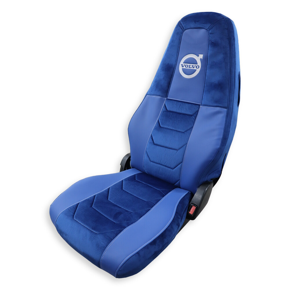 Чохол на сидіння Chess VOLVO FH FM (2014-...) синій велюр - синя шкіра