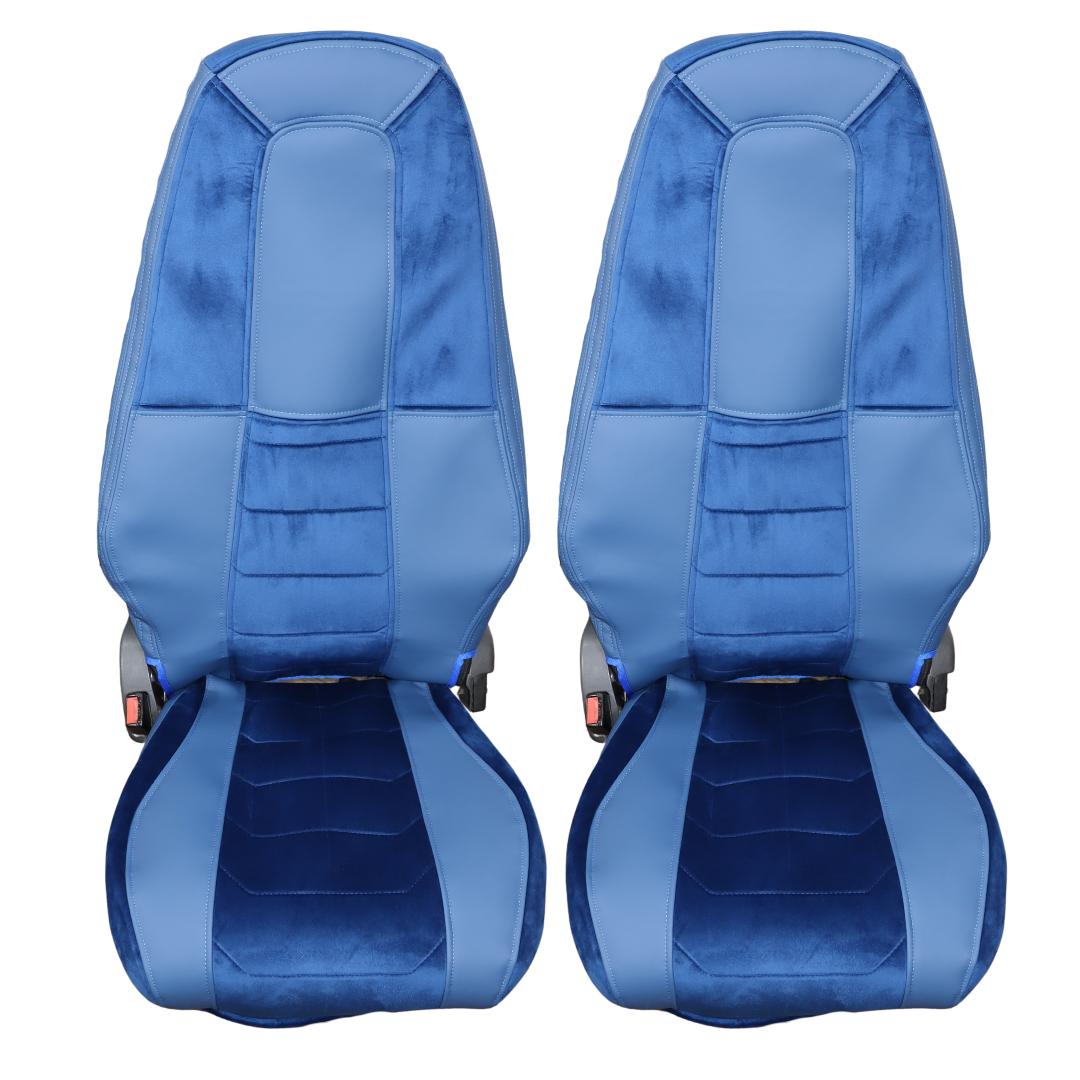 Чохол на сидіння Chess VOLVO FH FM (2014-...) синій велюр - синя шкіра