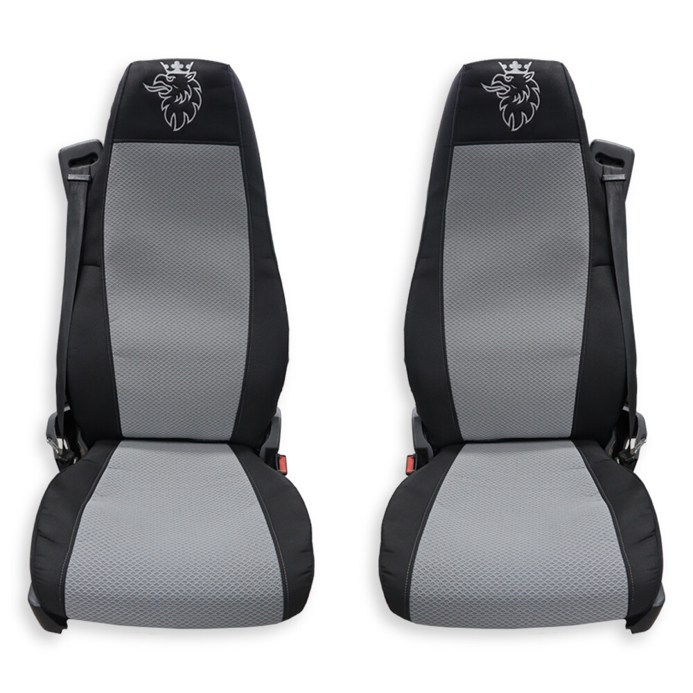 Чохол на сидіння OLD Classic SCANIA R,G,P (2004-2017) водить. пілот - пас. пілот, чорно-сірий