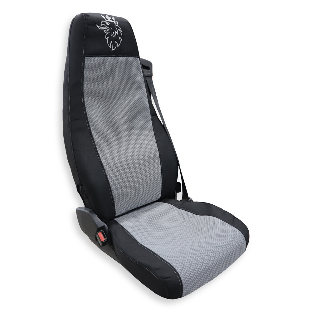 Чохол на сидіння SCANIA R,G,P (2004-2017) водить. пілот - пас. пілот, чорно-сірий