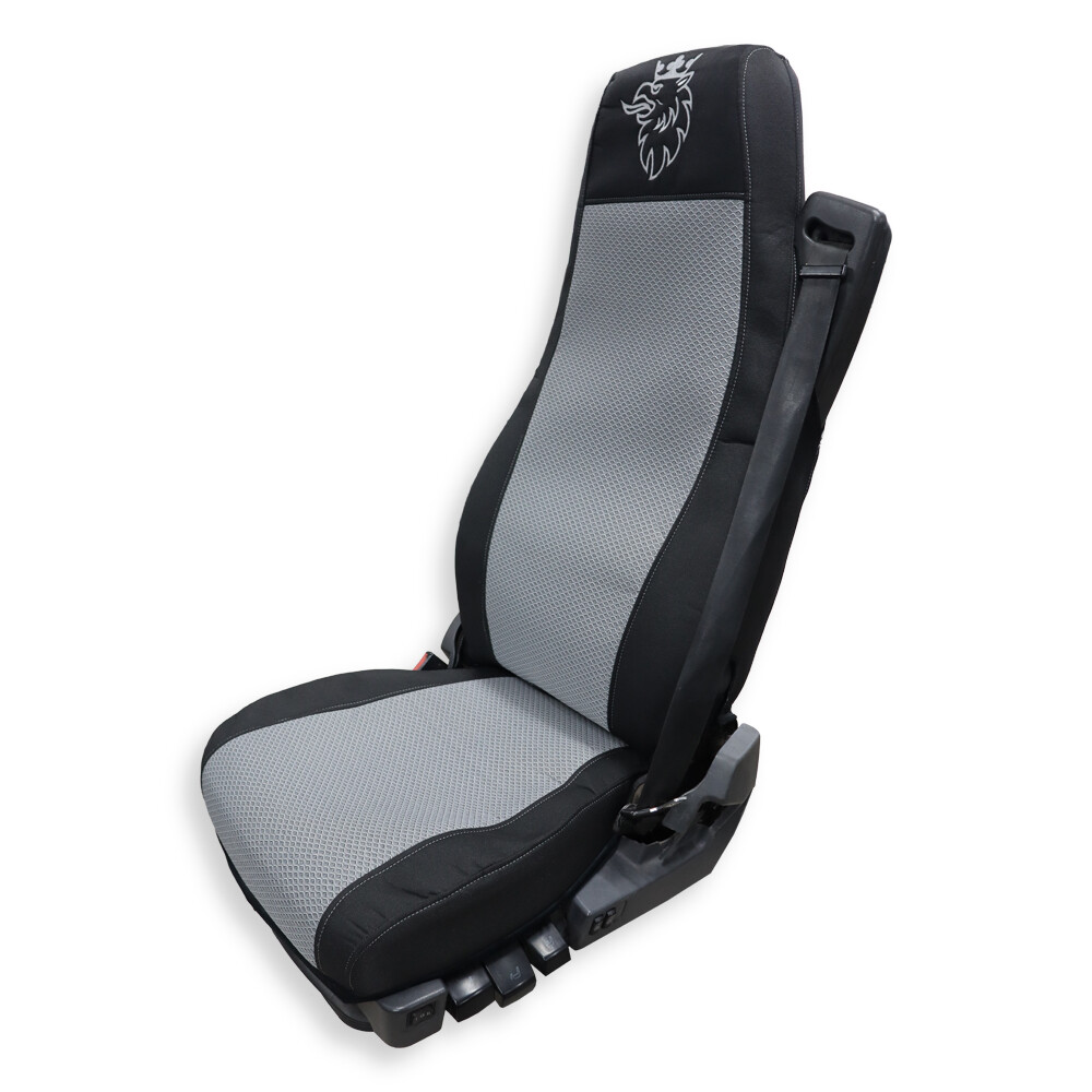 Чохол на сидіння SCANIA R,G,P (2004-2017) водить. пілот - пас. пілот, чорно-сірий