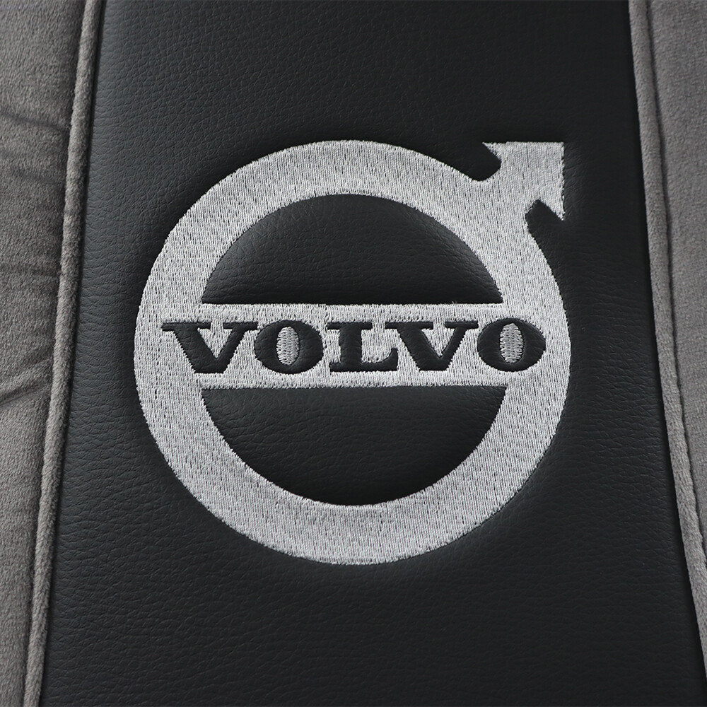 Чехол на сиденья Chess VOLVO FH FM (2014-...) серый велюр - черная кожа Чехол на сиденья Chess VOLVO FH FM (2014-...) серый велюр - черная кожа