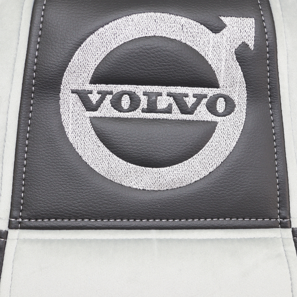 Чехол на сиденья Chess VOLVO FH FM (2014-...) серый велюр - черная кожа Чехол на сиденья Chess VOLVO FH FM (2014-...) серый велюр - черная кожа