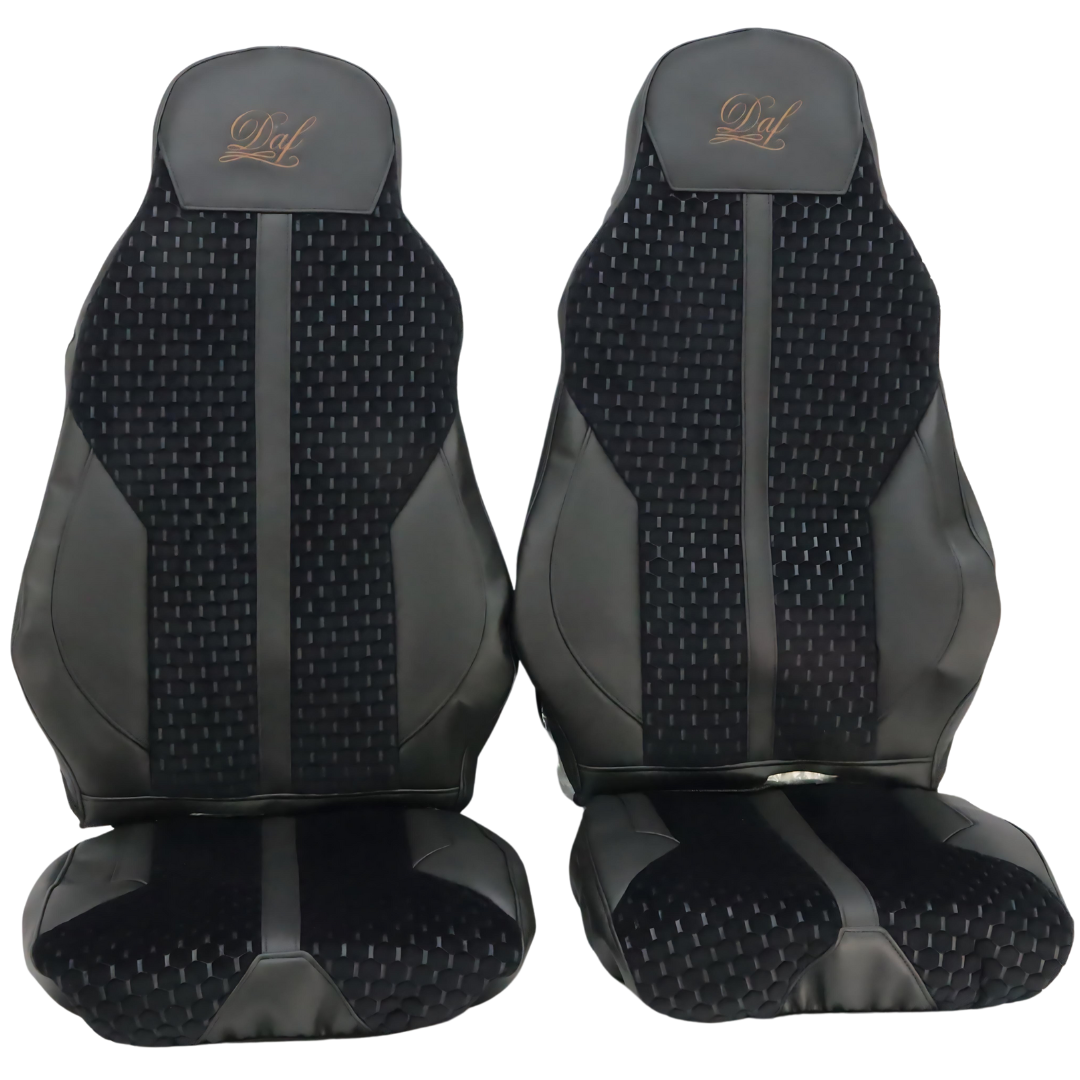 Чехол на сиденья Enterprise DAF XF95 105 CF85 75 65 LF (2002-2012)   кожа черн- велюр сота черная