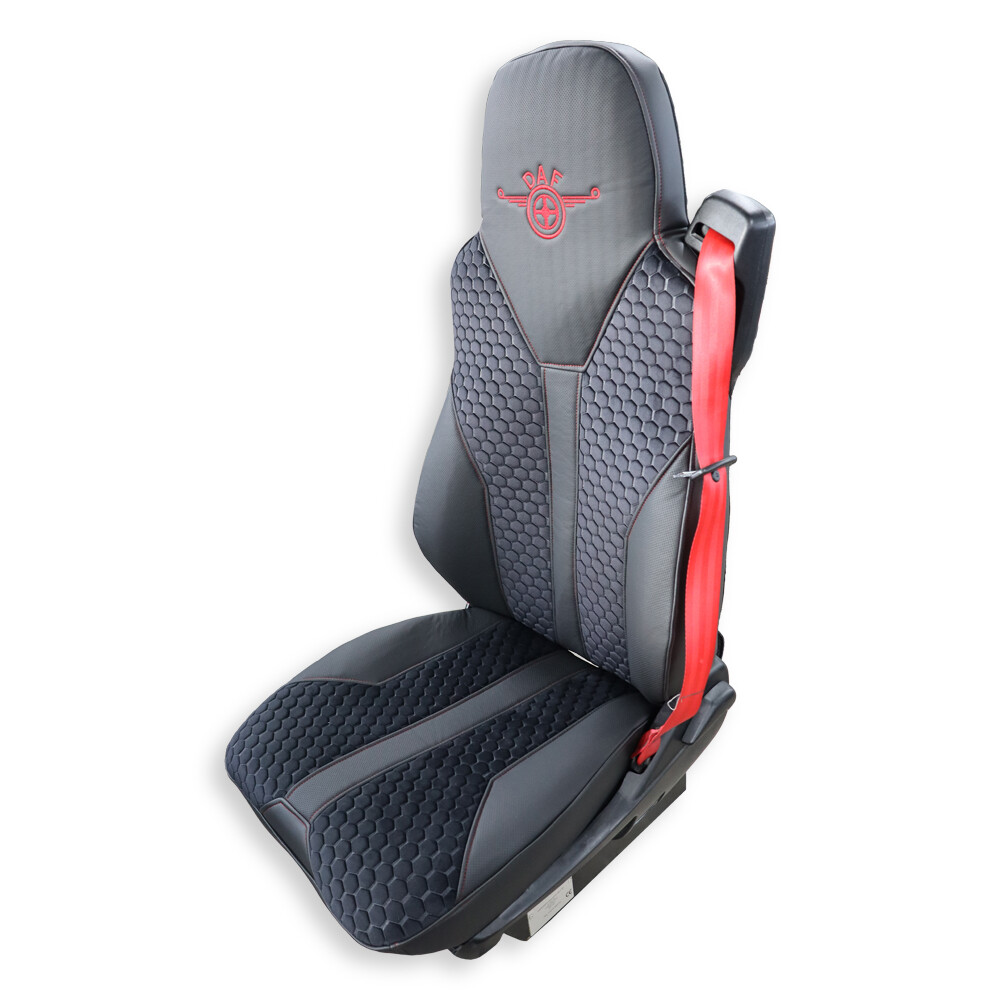 Чехол на сиденья Enterprise DAF XF95 105 CF85 75 65 LF (2002-2012)   кожа черн- велюр сота черная