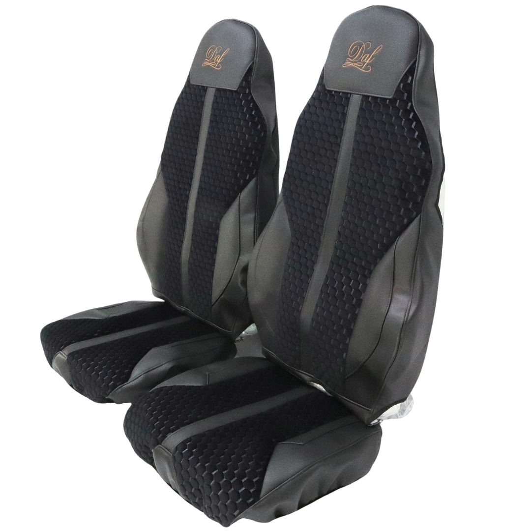 Чехол на сиденья Enterprise DAF XF95 105 CF85 75 65 LF (2002-2012)   кожа черн- велюр сота черная