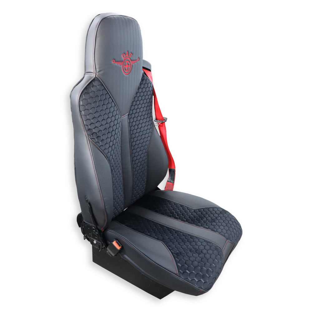 Чехол на сиденья Enterprise DAF XF95 105 CF85 75 65 LF (2002-2012)   кожа черн- велюр сота черная