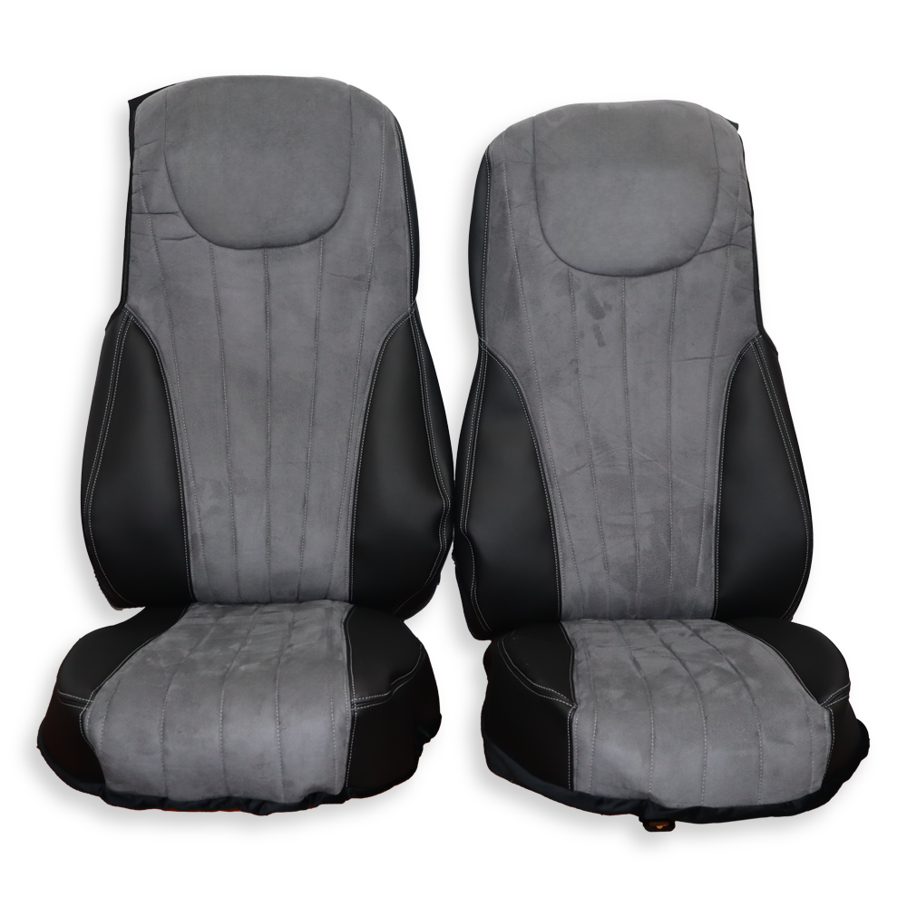 Чехол на сиденья Twin DAF XF105 106 XG CF85 LF (2013-2024) велюр серый-черная кожа