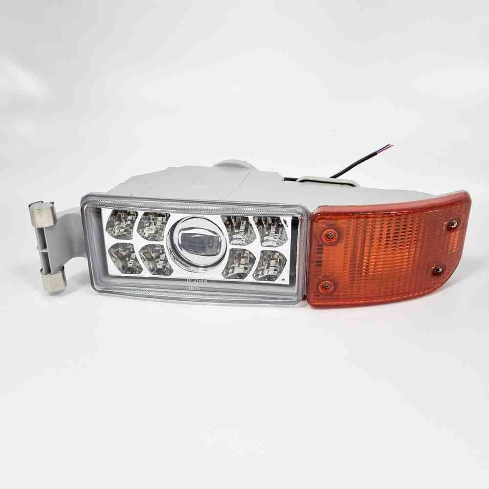 Фара противотуманная MAN TGA, TGL I, TGM I, TGS I, TGX I, L2000, LION´S (1993-) LED, PY21W, с желтым поворотником, левая (HANLIN)