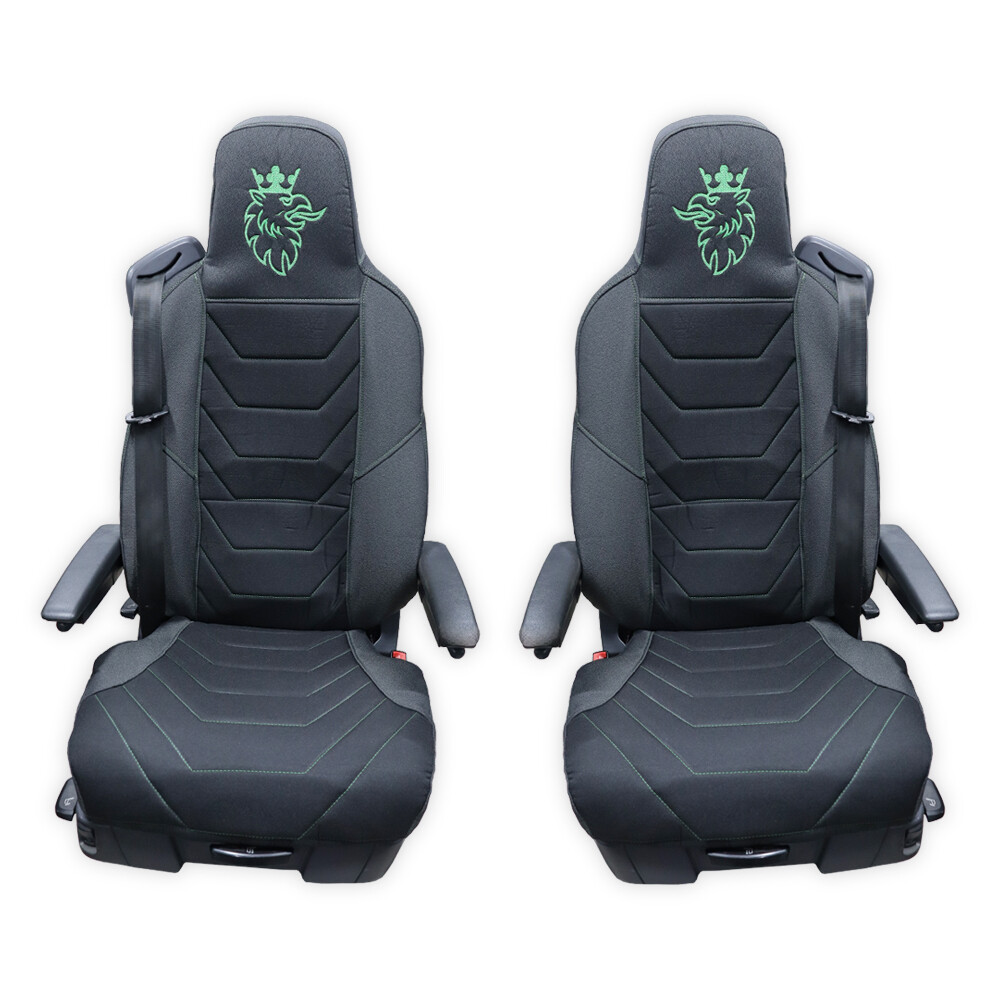 Чехол на сиденья OLD Classic SCANIA R,G,P,S (2014-...) водит. монолит - пасс. монолит, черно-серый