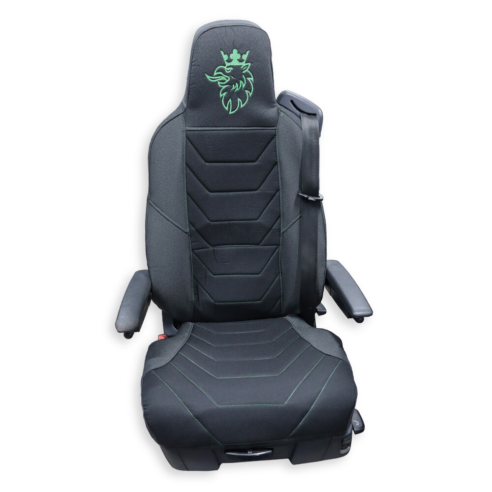 Чехол на сиденья OLD Classic SCANIA R,G,P,S (2014-...) водит. монолит - пасс. монолит, черно-серый