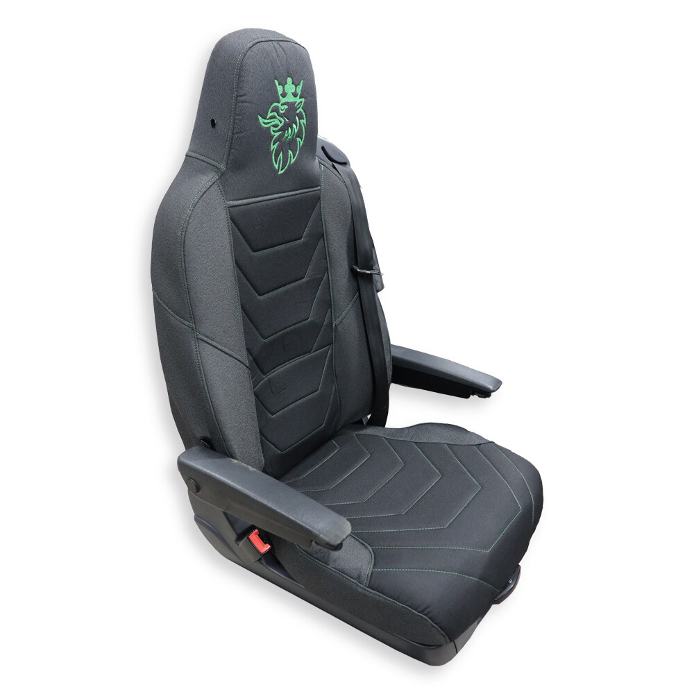 Чехол на сиденья OLD Classic SCANIA R,G,P,S (2014-...) водит. монолит - пасс. монолит, черно-серый