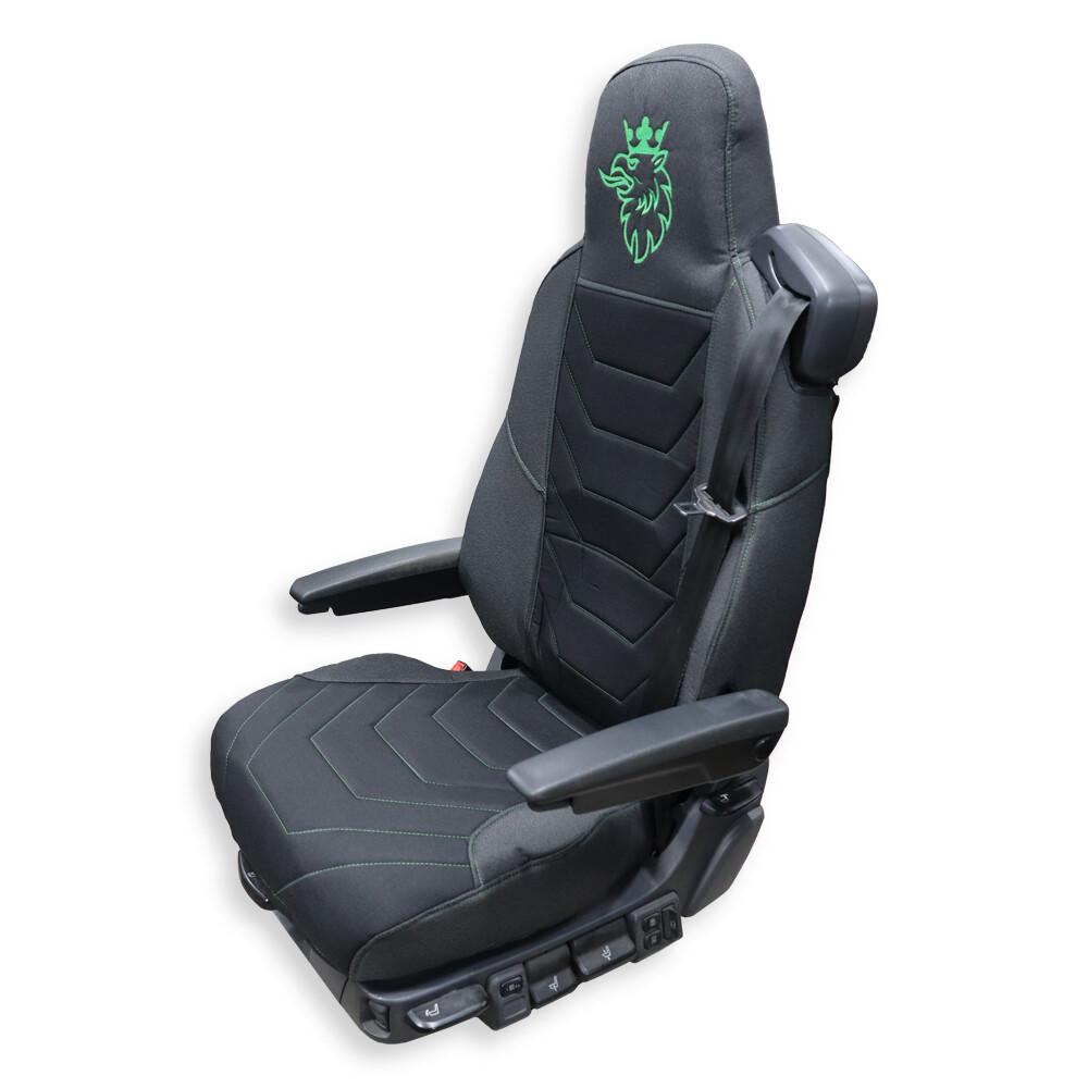 Чехол на сиденья OLD Classic SCANIA R,G,P,S (2014-...) водит. монолит - пасс. монолит, черно-серый