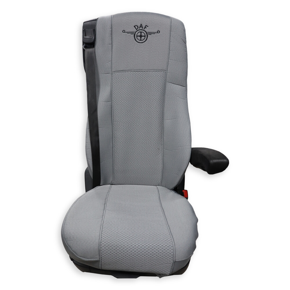 Чохол на сидіння DAF XF105 106 XG CF85 LF (2013-2024) (широка спинка), сірий Чохол на сидіння DAF XF105 106 XG CF85 LF (2013-2024) (широка спинка), сірий
