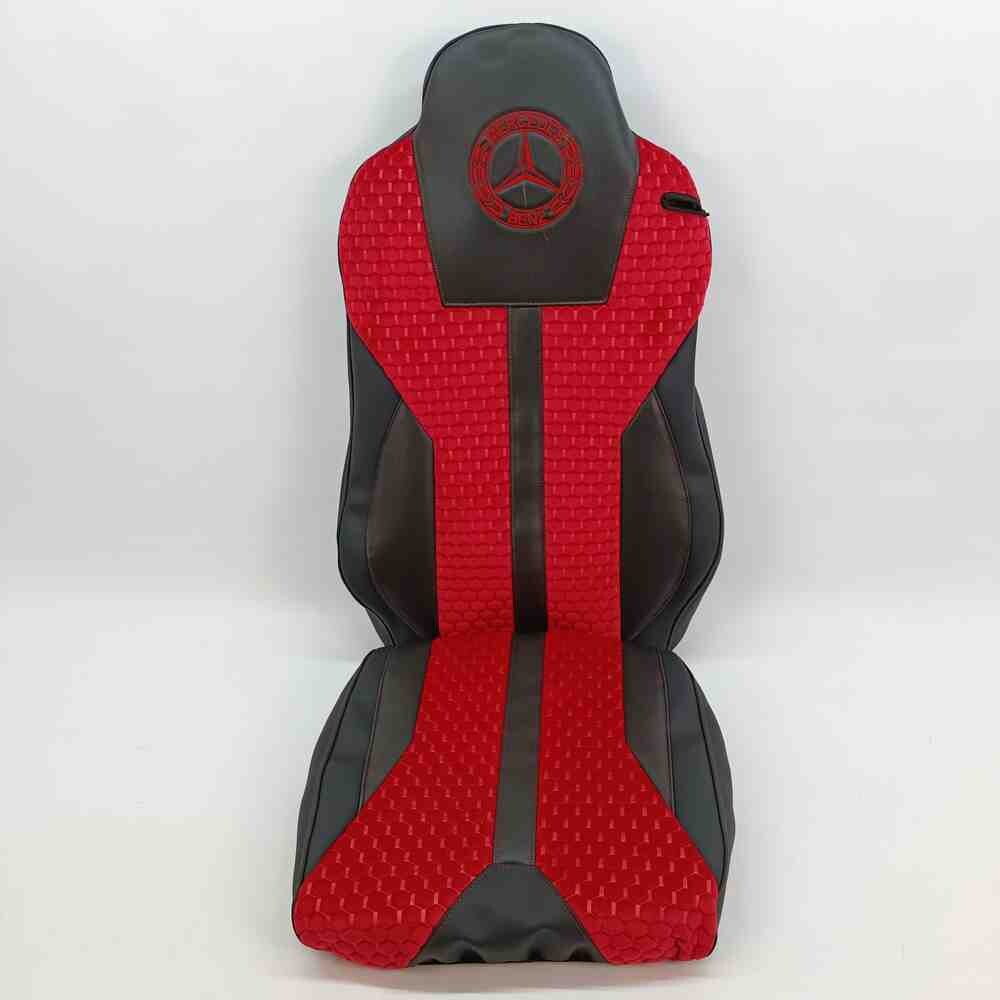 Чохол на сидіння Enterprise Mercedes Axor Space /Actros 1844   шкіра чорн-велюр сота червон.