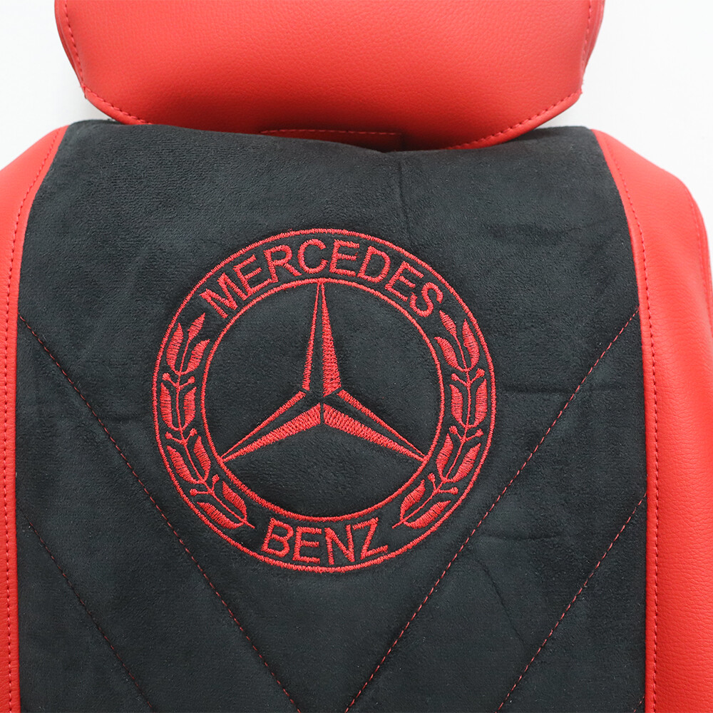 Чехол на сиденья Mercedes AXOR,ATEGO (2004-2014) 1 ремень(водитель), высокий подголовник кожа-алькантара