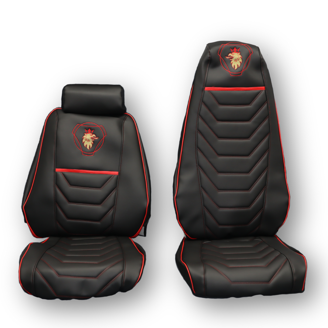 Чохол на сидіння Perfo-ECO SCANIA R,G,P (2004-2017) водій пілот - пас. складне, чорний