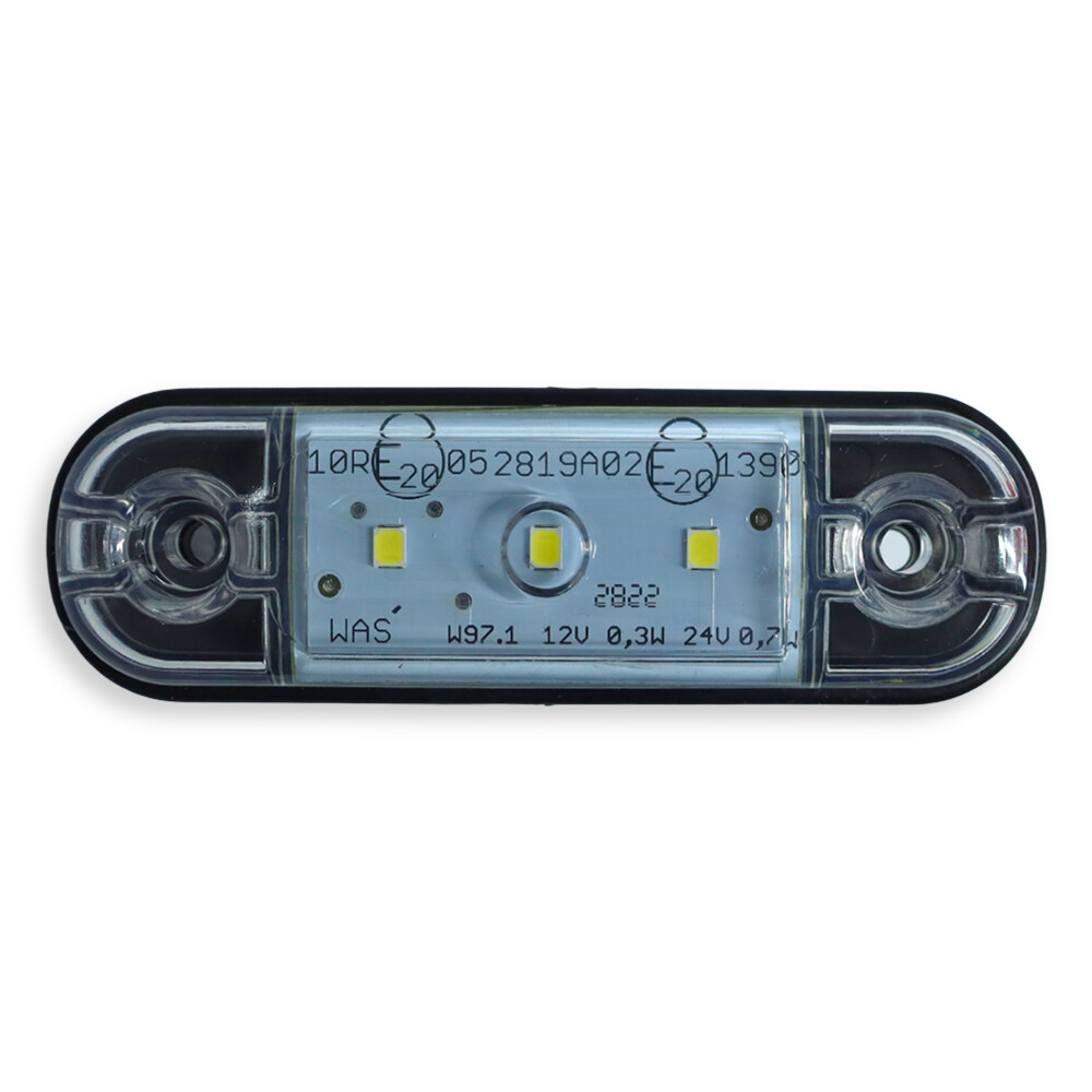 Ліхтар габаритний 3 діода білий 84x24\12-24 V WAS