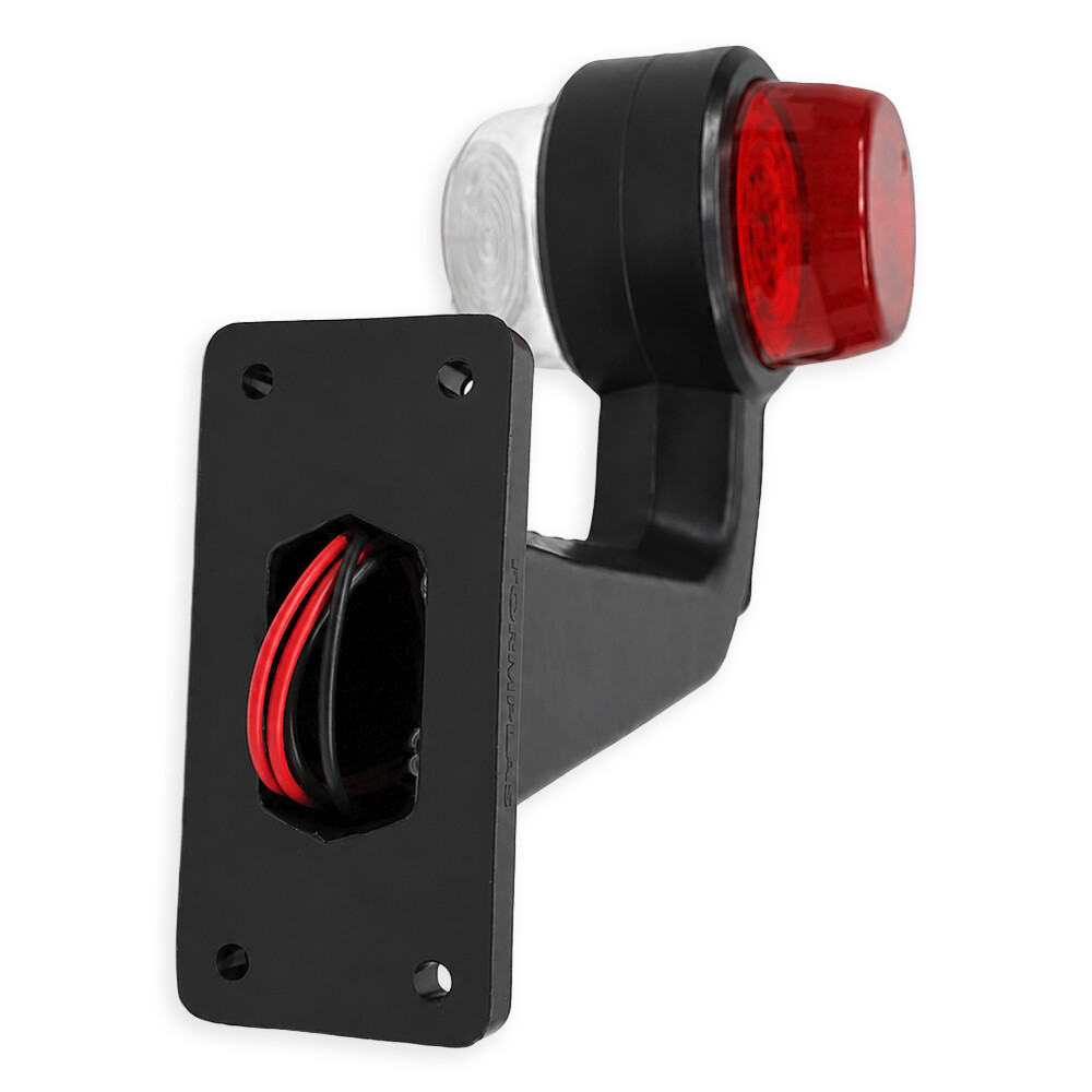 Ліхтар габаритний ріг; червоно-білий; LED; 12-24V; кривий 20 см (F.PLAS) Ліхтар габаритний ріг; червоно-білий; LED; 12-24V; кривий 20 см (F.PLAS)