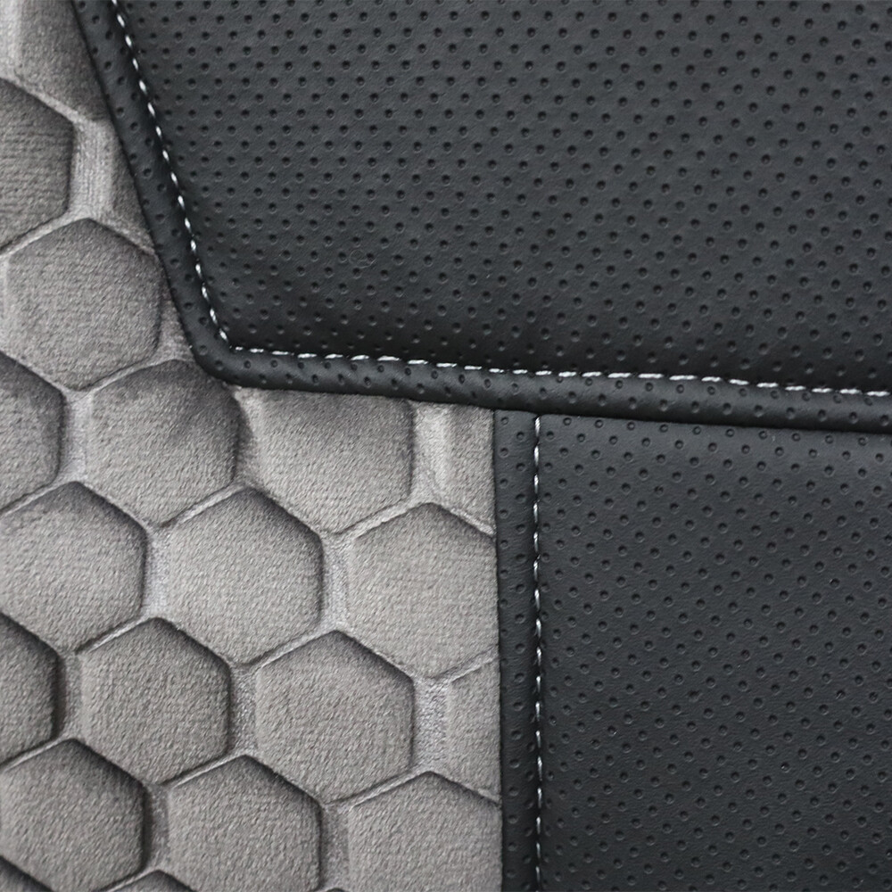 Чехол на сиденья Enterprise DAF XF105 106 XG CF85 LF (2013-2024) кожа черн- велюр сота серая