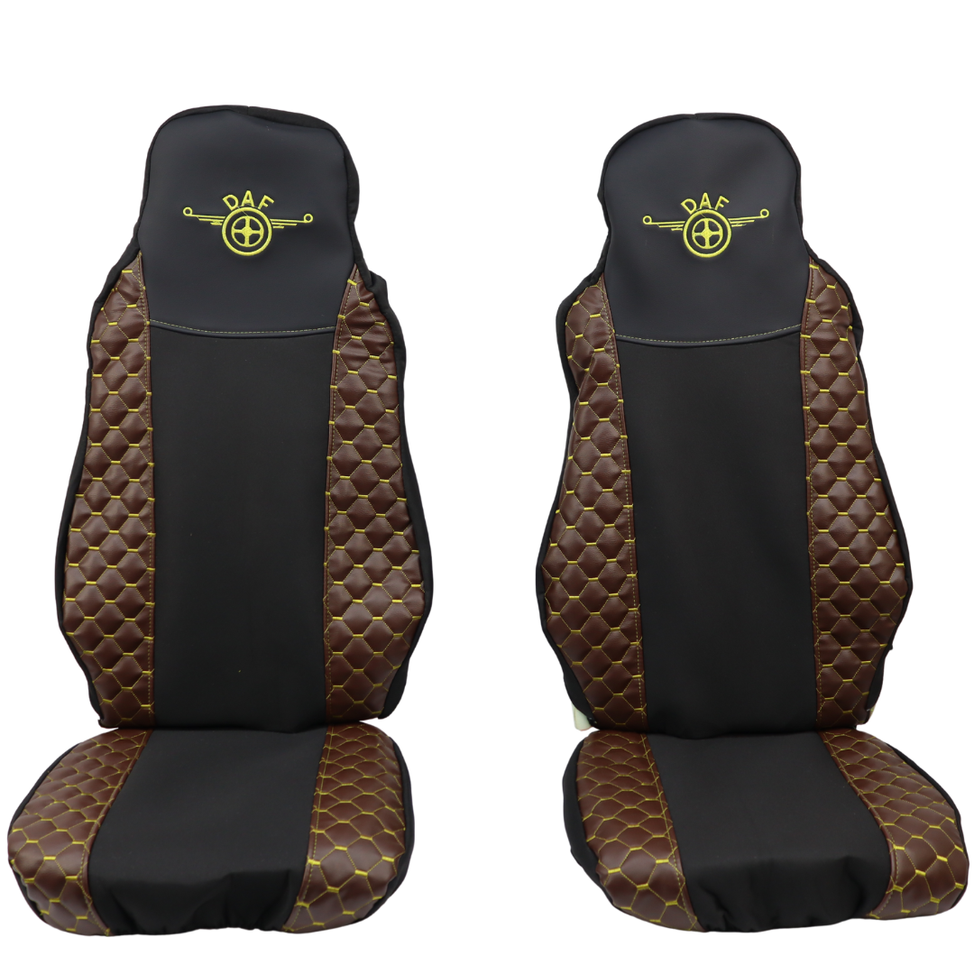 Чохол на сидіння DAF XF95 105 CF85 75 65 LF (2002-2012) Екошкіра, коричневий (ST)