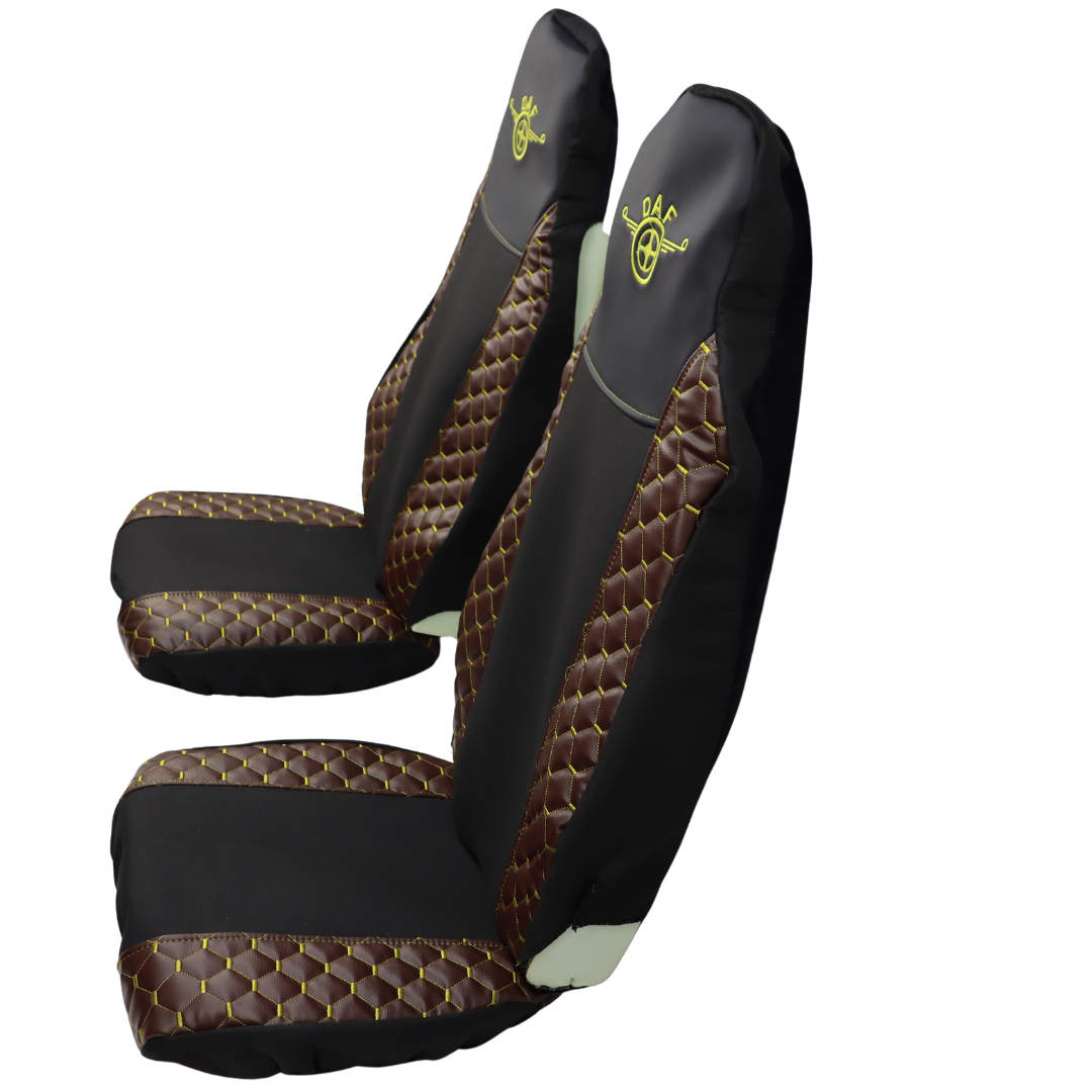 Чохол на сидіння DAF XF95 105 CF85 75 65 LF (2002-2012) Екошкіра, коричневий (ST)