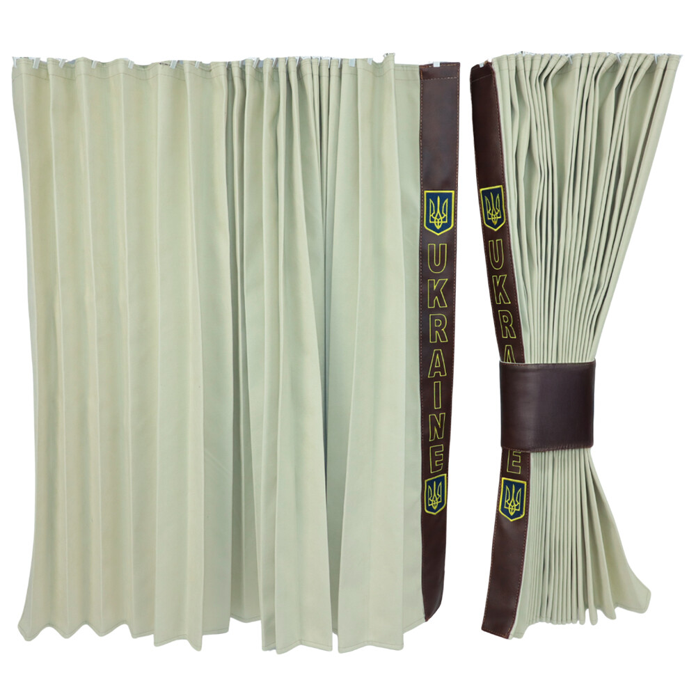 Шторы Рогожка "Bow Folds" UKRAINE ночные бежевые 2х сторонние