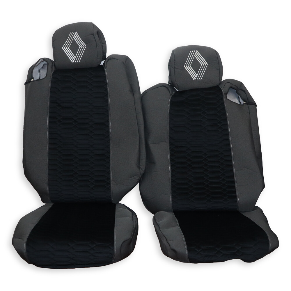 Чехол на сиденья KADIFE Велюр+Ткань Renault Range T/T-Series (2014-...) с выдвижными подголовниками, черный