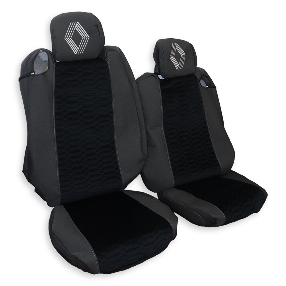 Чехол на сиденья KADIFE Велюр+Ткань Renault Range T/T-Series (2014-...) с выдвижными подголовниками, черный
