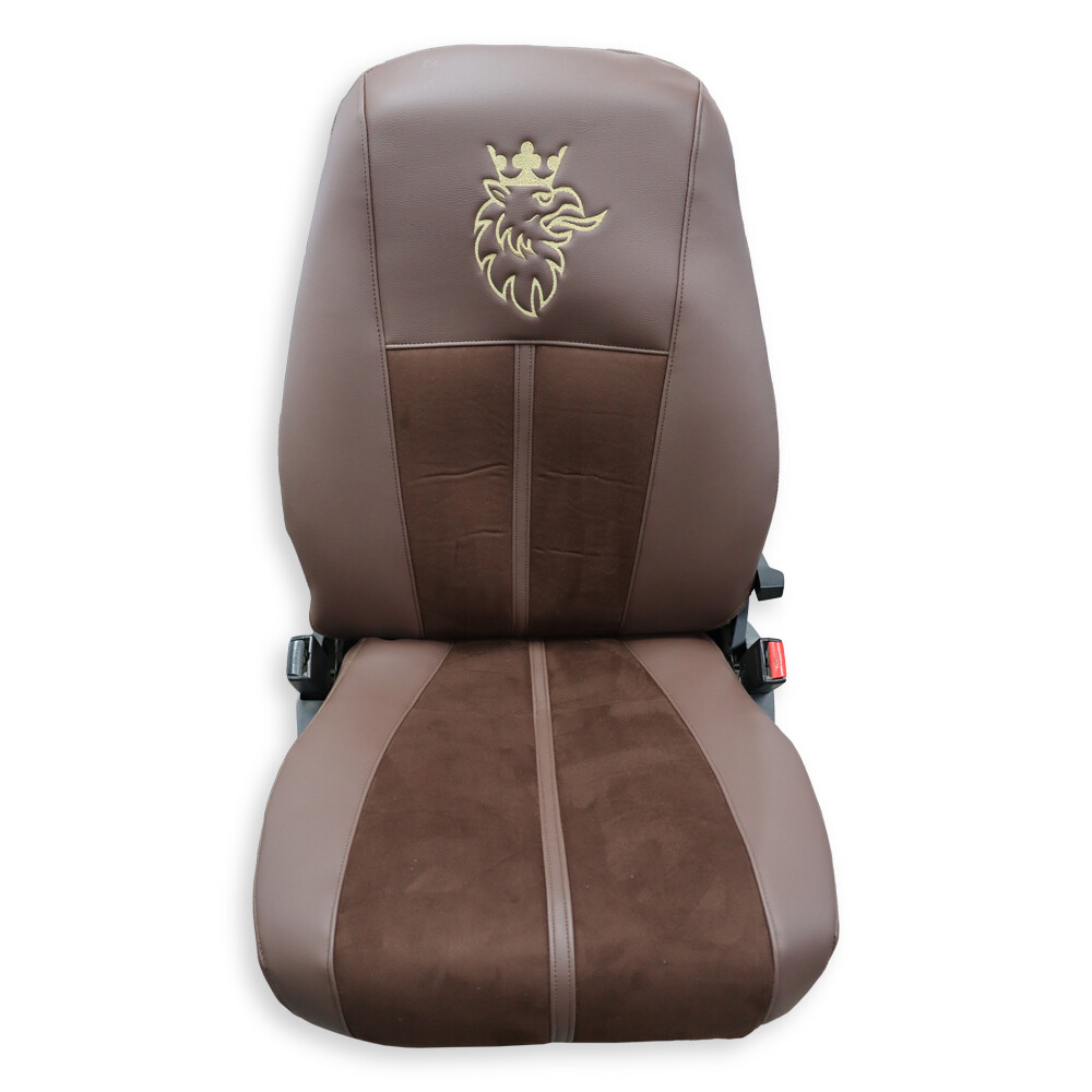 Чохол на сидіння Enterprise SCANIA R,G,P (2004-2017) водит. пилот – пасс. складная, коричневая алькантара-коричневая кожа Чохол на сидіння Enterprise SCANIA R,G,P (2004-2017) водит. пилот – пасс. складная, коричневая алькантара-коричневая кожа