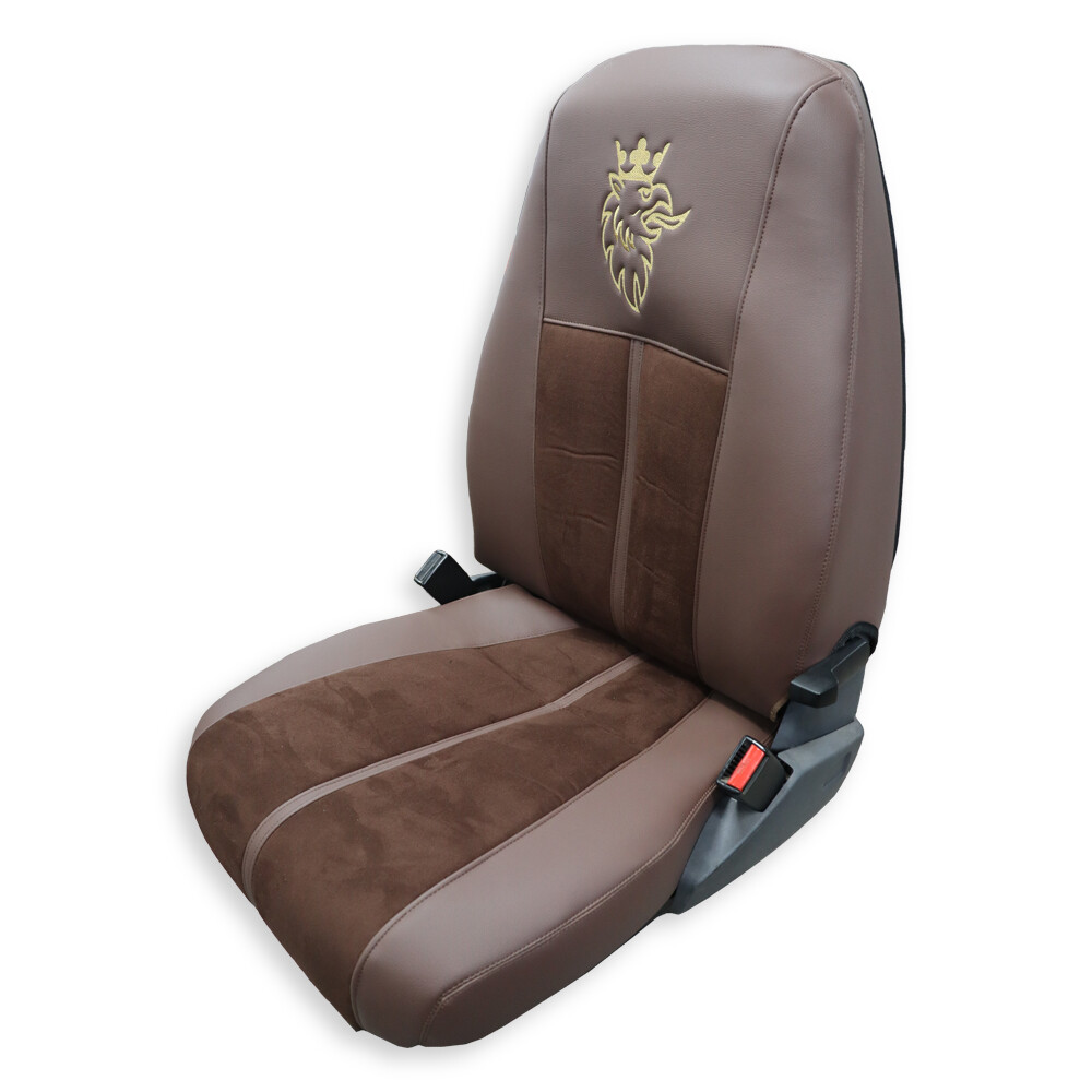 Чохол на сидіння Enterprise SCANIA R,G,P (2004-2017) водит. пилот – пасс. складная, коричневая алькантара-коричневая кожа Чохол на сидіння Enterprise SCANIA R,G,P (2004-2017) водит. пилот – пасс. складная, коричневая алькантара-коричневая кожа