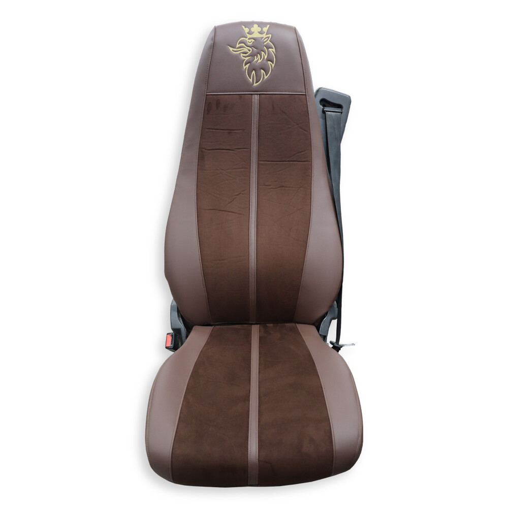 Чохол на сидіння Enterprise SCANIA R,G,P (2004-2017) водит. пилот – пасс. складная, коричневая алькантара-коричневая кожа Чохол на сидіння Enterprise SCANIA R,G,P (2004-2017) водит. пилот – пасс. складная, коричневая алькантара-коричневая кожа