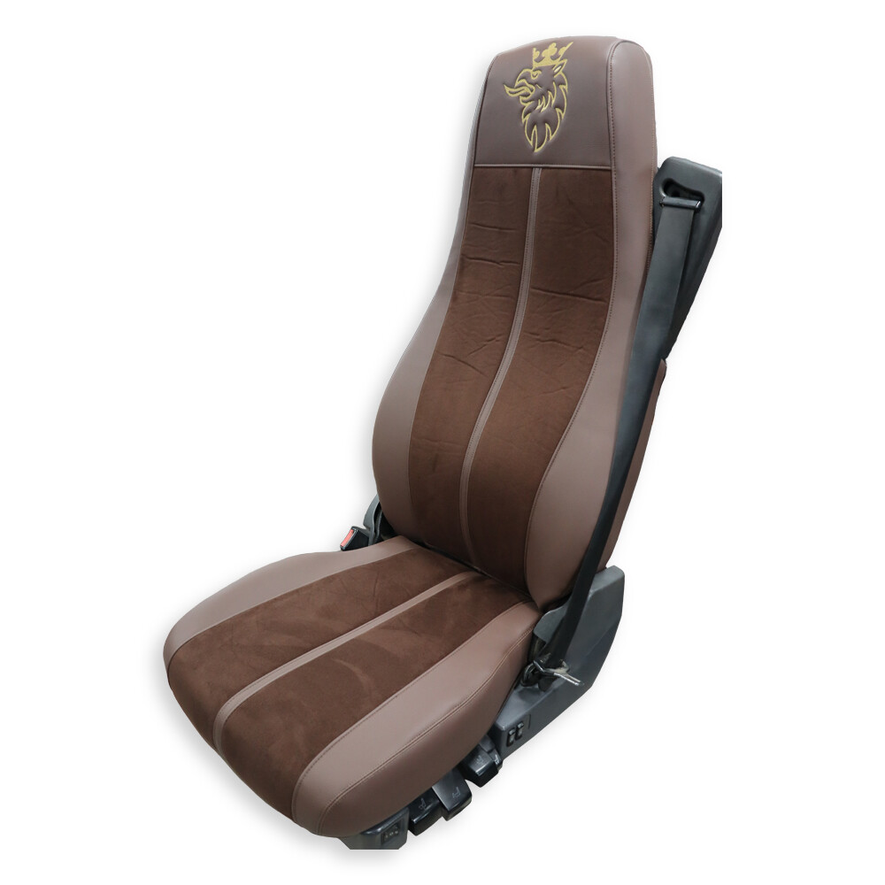 Чохол на сидіння Enterprise SCANIA R,G,P (2004-2017) водит. пилот – пасс. складная, коричневая алькантара-коричневая кожа Чохол на сидіння Enterprise SCANIA R,G,P (2004-2017) водит. пилот – пасс. складная, коричневая алькантара-коричневая кожа