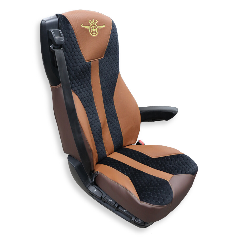 Чохол на сидіння Enterprise DAF XF105 106 XG CF85 LF (2013-2024) чорно-коричневий