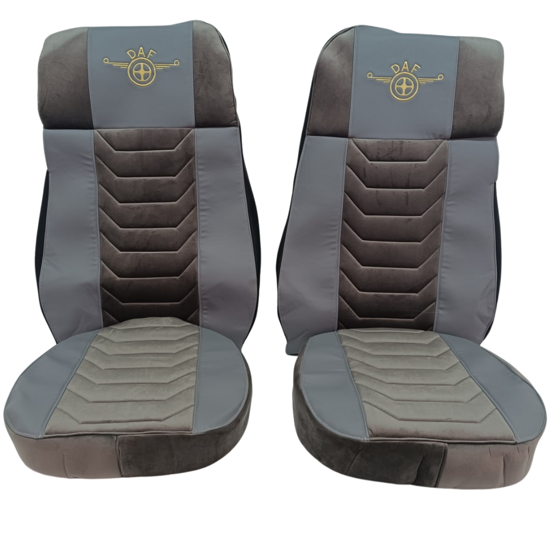 Чохол на сидіння Chess DAF XF105 106 XG CF85 LF (2013-2024) сіра шкіра-сірий велюр