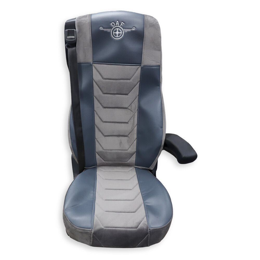 Чохол на сидіння Chess DAF XF105 106 XG CF85 LF (2013-2024) сіра шкіра-сірий велюр