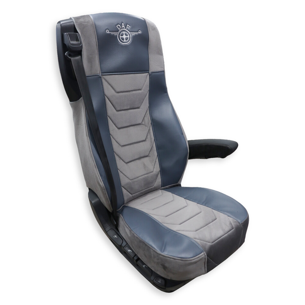 Чохол на сидіння Chess DAF XF105 106 XG CF85 LF (2013-2024) сіра шкіра-сірий велюр