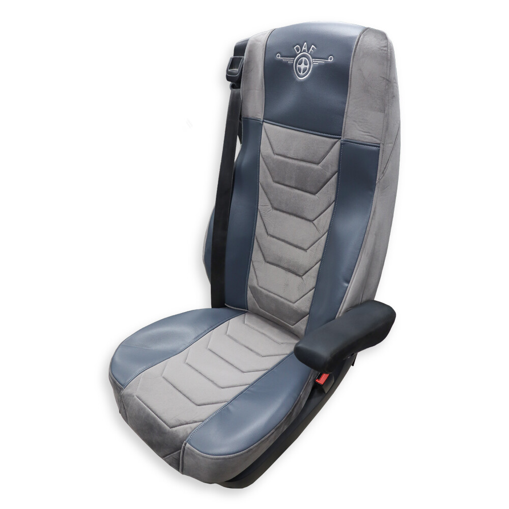 Чохол на сидіння Chess DAF XF105 106 XG CF85 LF (2013-2024) сіра шкіра-сірий велюр