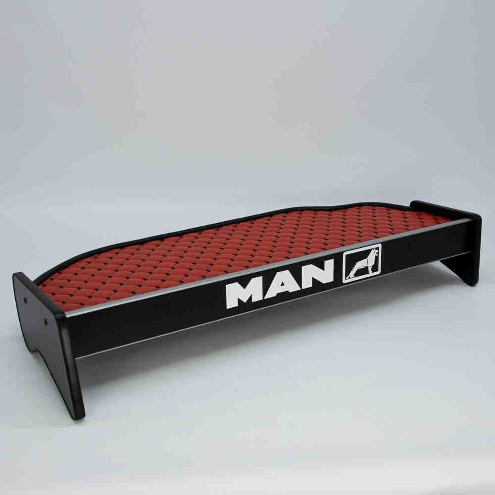 Полка кабины длинная MAN TGS красная\ST- Экокожа стёжка\ Полка кабины длинная MAN TGS красная\ST- Экокожа стёжка\