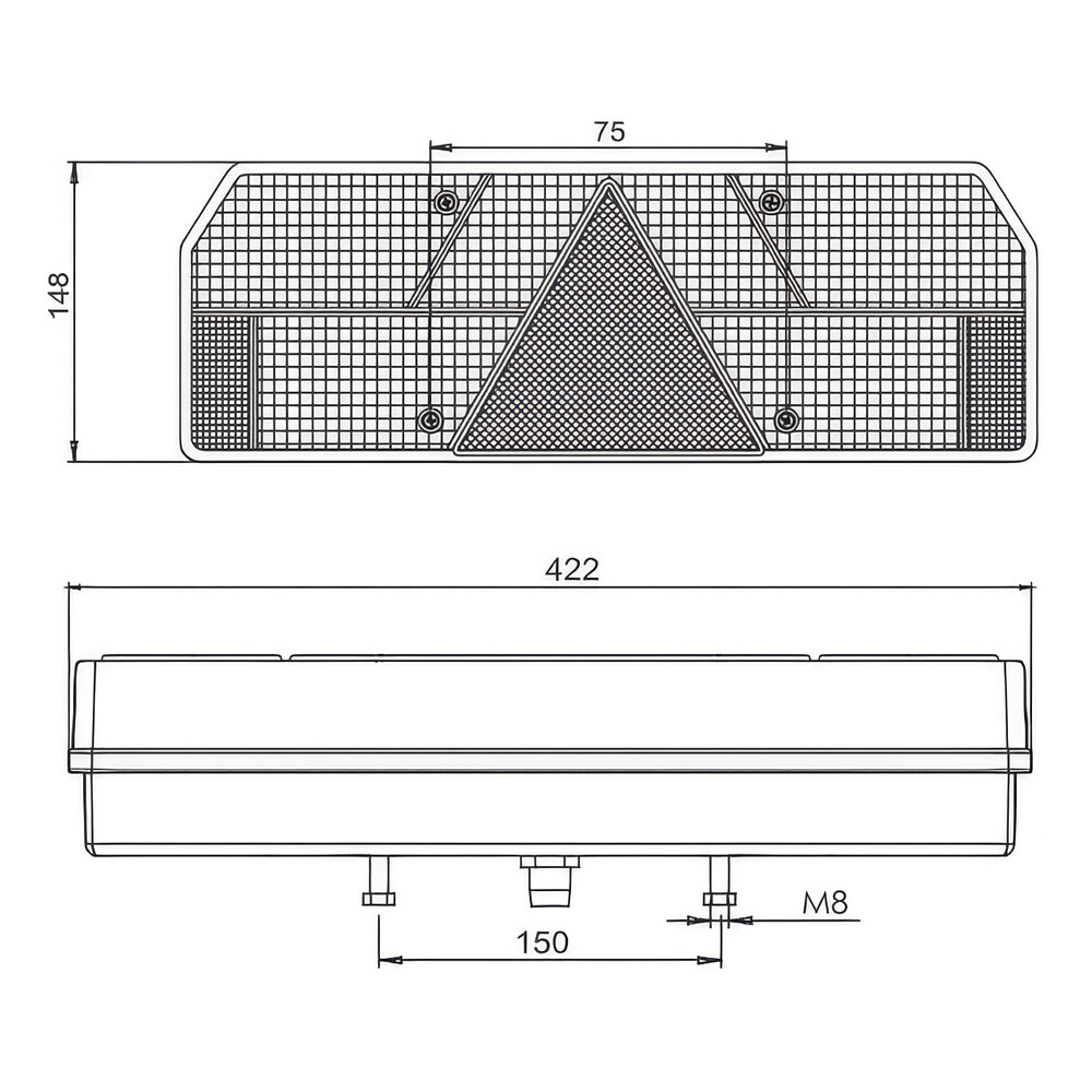 Ліхтар задній EUROSTOP I з кабелем \лівий\ SY