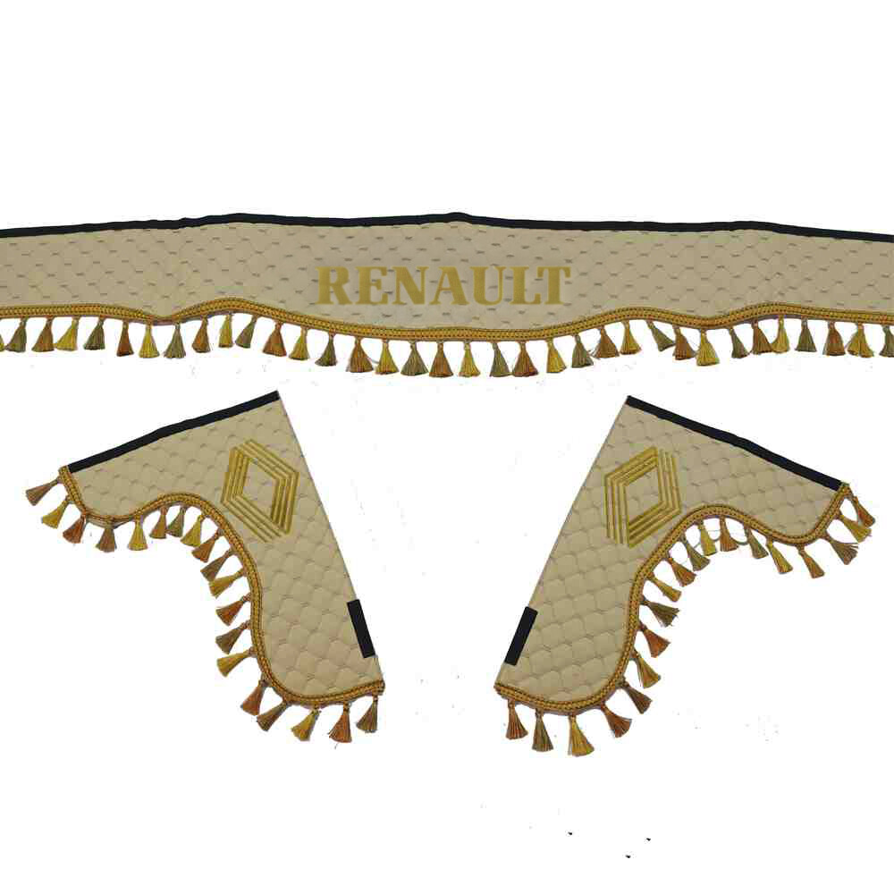 Шторка Екошкіра "Pergam" RENAULT лоб+косинки бежевий