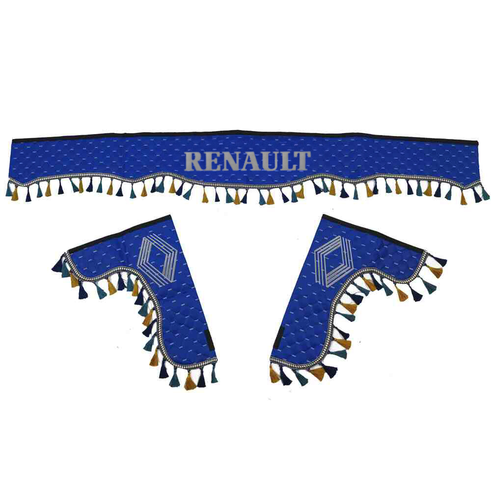 Шторка Екошкіра "Pergam" RENAULT лоб+косинки синя