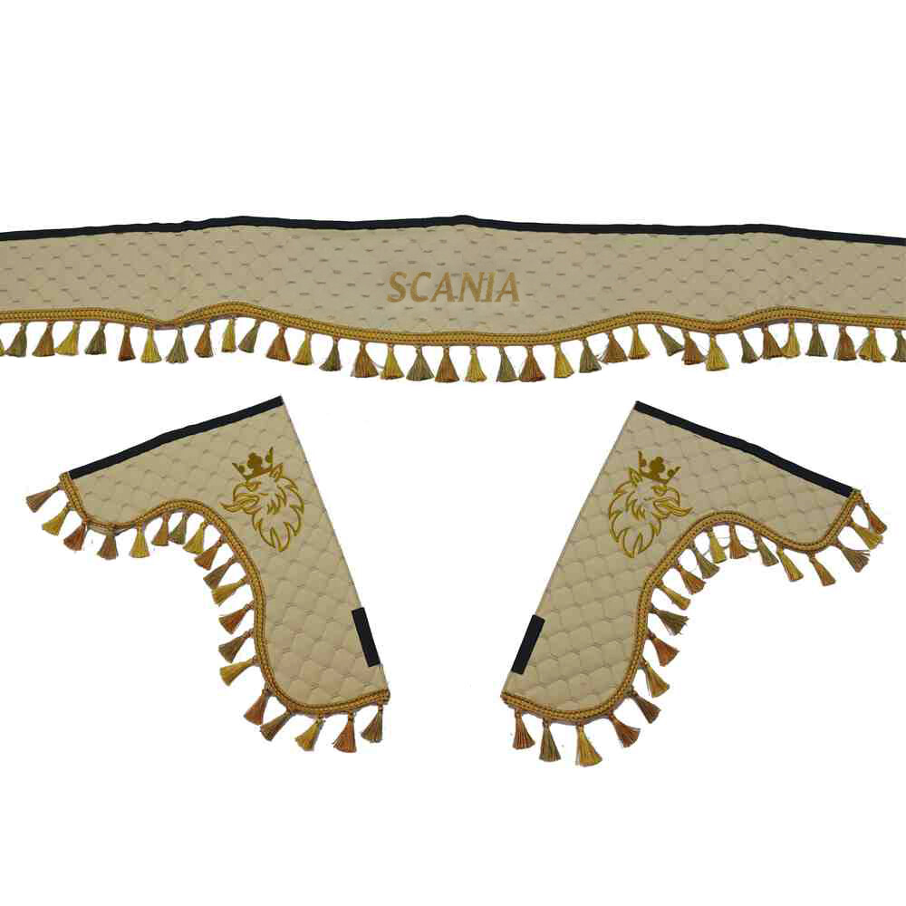 Шторка Екошкіра "Pergam" SCANIA лоб+косинки бежевий Шторка Екошкіра "Pergam" SCANIA лоб+косинки бежевий