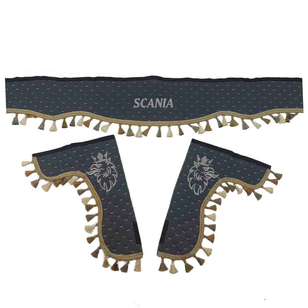 Шторка Экокожа "Pergam" SCANIA лоб+косынки серая Шторка Экокожа "Pergam" SCANIA лоб+косынки серая