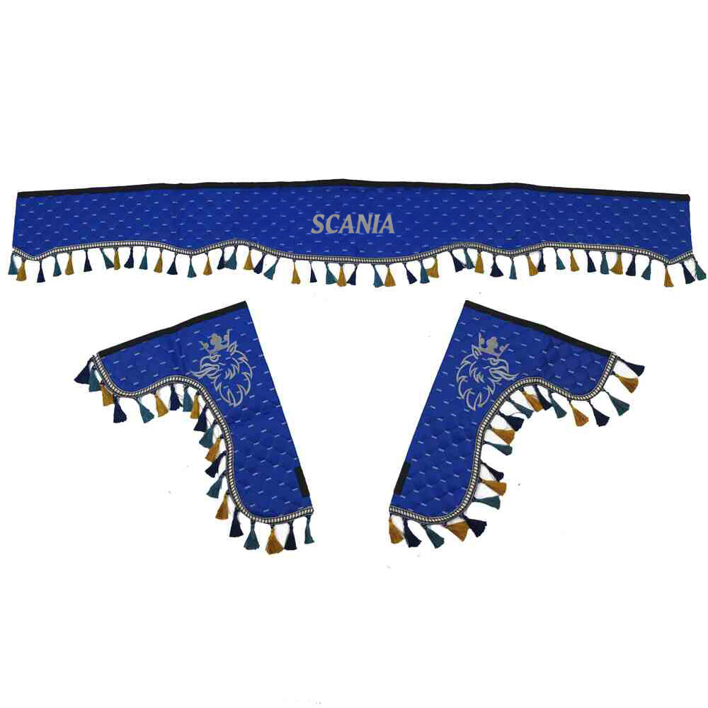 Шторка Экокожа "Pergam" SCANIA лоб+косынки синий