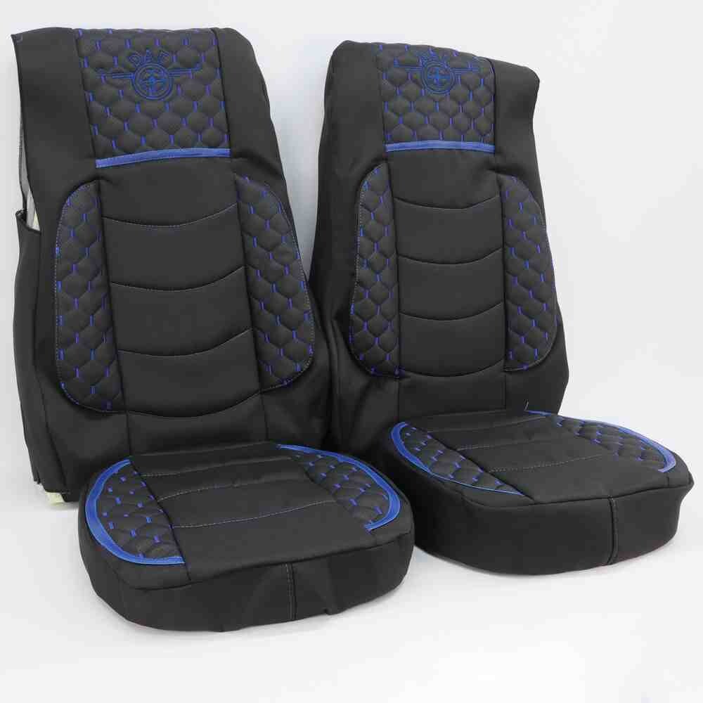 Чохол на сидіння KILIFI DAF XF105 106 XG CF85 LF (2013-2024) чорний з синім, перфорація