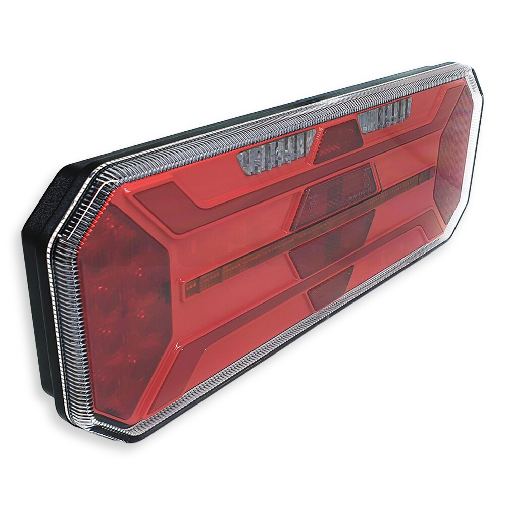 Фонарь задний FERZE 350х131х35 \правый\ бег.указ.поворота , каб. без подсв. ном.